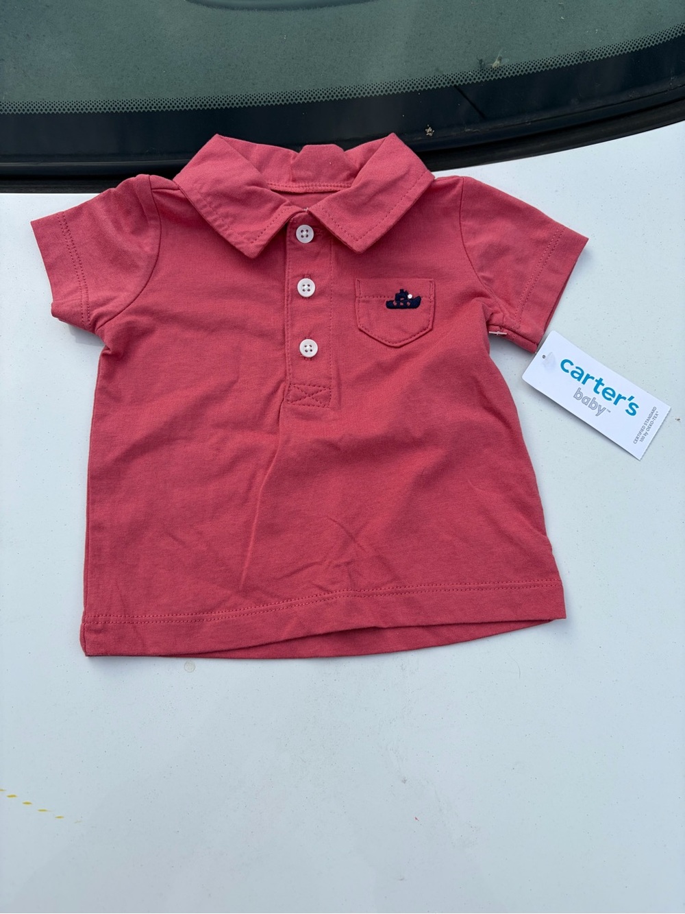 Carter's Coral Pink Short Sleeve Polo